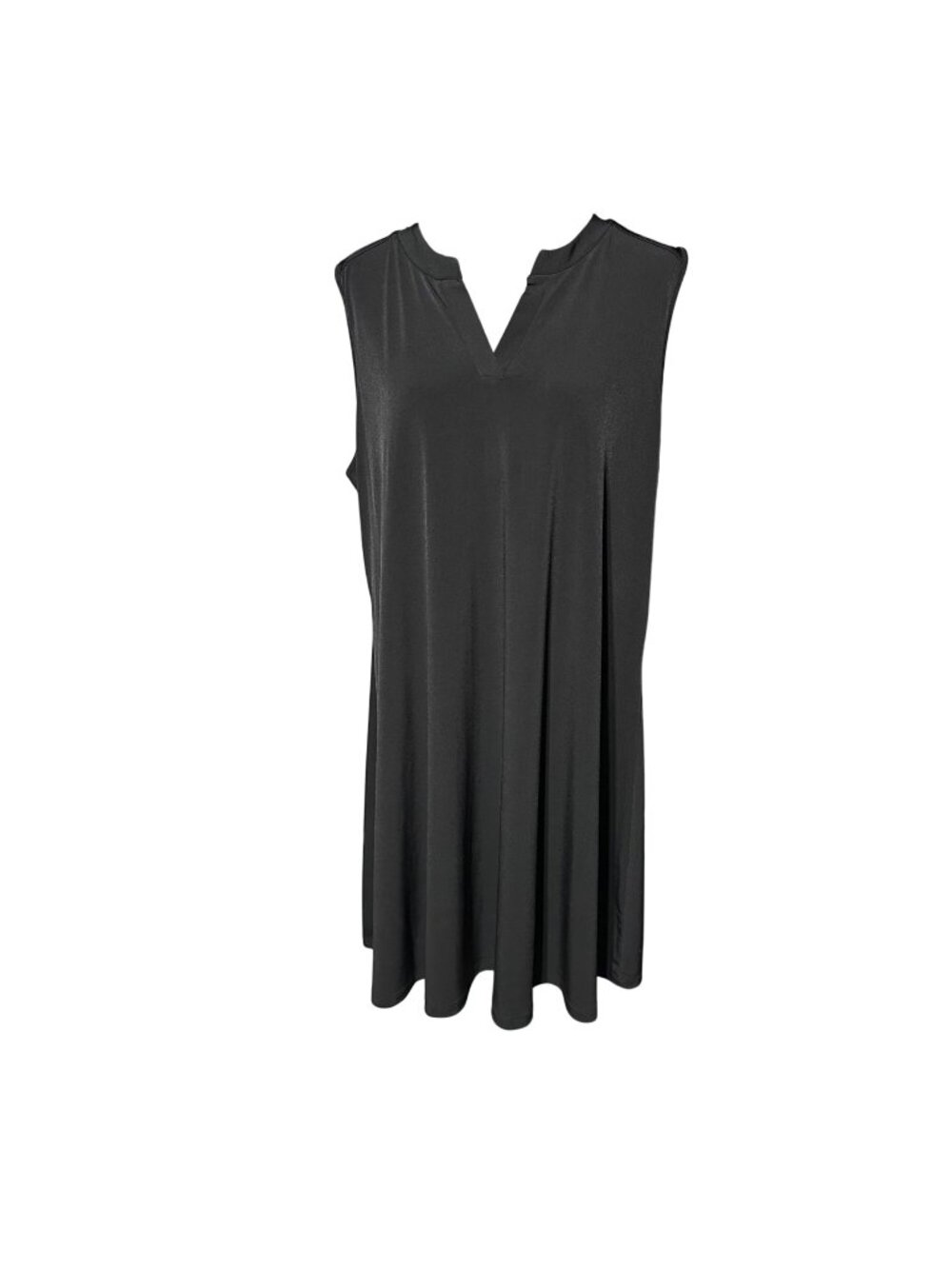 Chico's Dress Size 3 XL Black V Neck Pull Over Sleeveless A Line Women